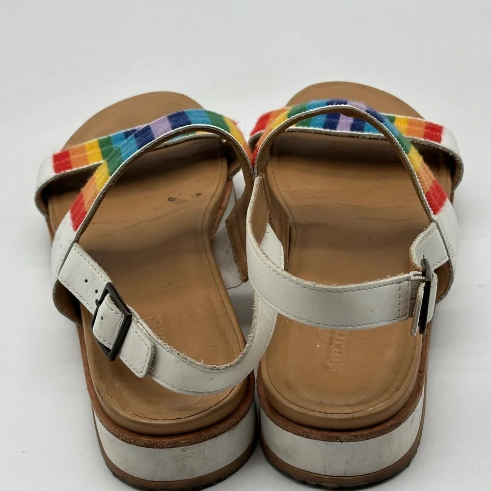 Soludos Remy City Sandals Rainbow‎ and White Women’s Size 9 Embroidered